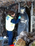 Cleaning the statue in the South Chamber