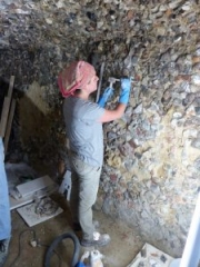 Conserving  a wall in the South Chamber